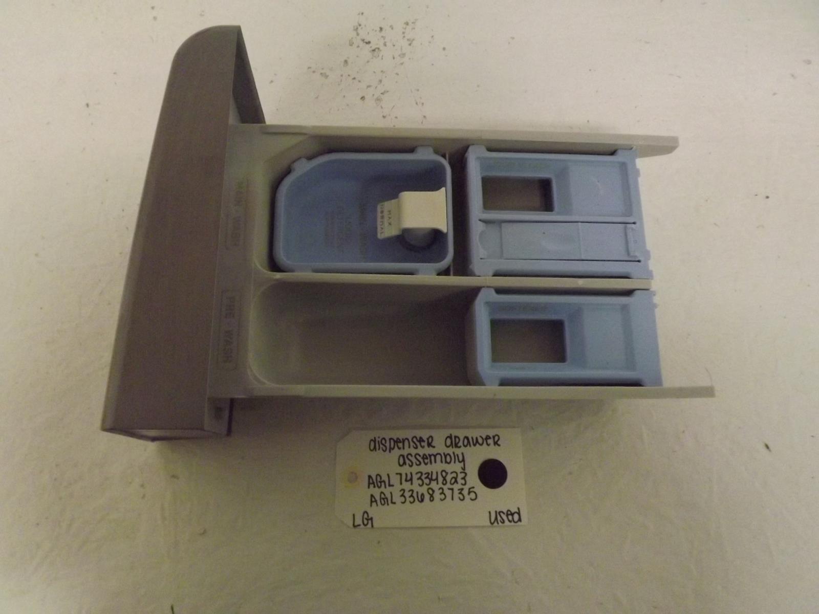 LG Washer AGL74334823 AGL33683735 Dispenser Drawer Assembly Used LG Washer AGL74334823 AGL33683735 Dispenser Drawer Assembly Used